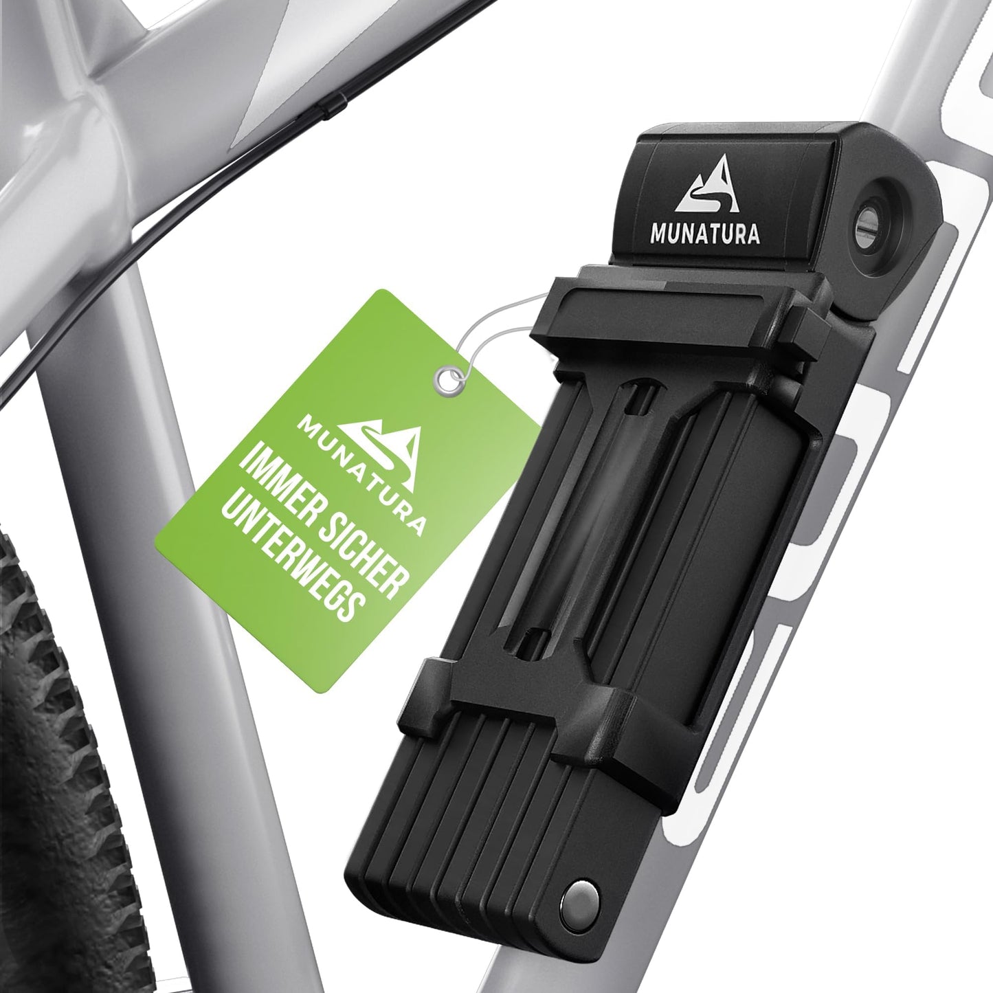 MUNATURA folding lock bike theft protection [120cm] - Bike lock high security with bracket - Folding lock bike lock, bike lock secure, bike lock, ebike bike lock