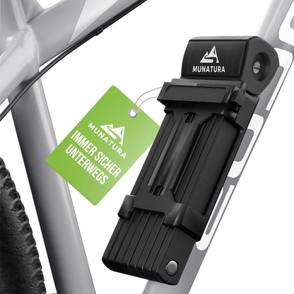 MUNATURA folding lock bike theft protection [120cm] - Bike lock high security with bracket - Folding lock bike lock, bike lock secure, bike lock, ebike bike lock