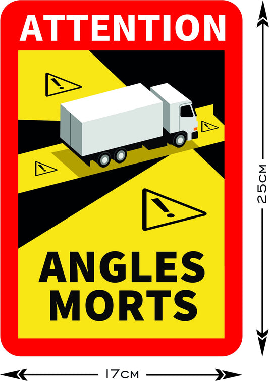 Prolac Warning Stickers Blind Spots -Dead Angle for Trucks and Trailers, 25 x 17 cm self-adhesive car labels, Motorhome Stickers (Trucks and Trailers) - 30 pieces