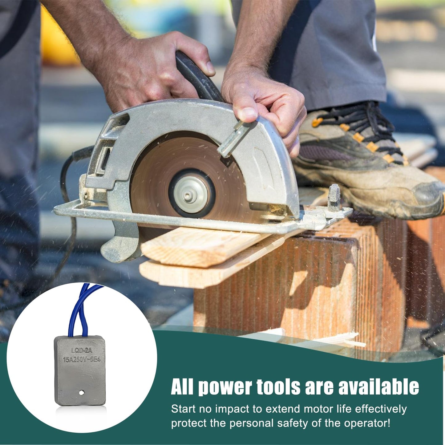 Soft Start Module Set, 15A 230V Electric Tools Soft Start-Up Current Limiter Module Set with Installation Accessories Electric Tools Starting Resistance Soft Start for Circular Saw Miter Saws Handheld Circular Saw