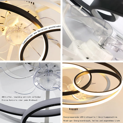 Wildcat ceiling fan with lighting, LED ceiling light with fan remote control Fan ceiling light Invisible Quiet ceiling lamp for dining room living room bedroom [Energy class F]