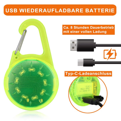 ZLCBBD LED Blink light for kids - USB rechargeable reflector light for school bags, safety light attachment for hiking, running, jogging, pet backpack, clothing Green