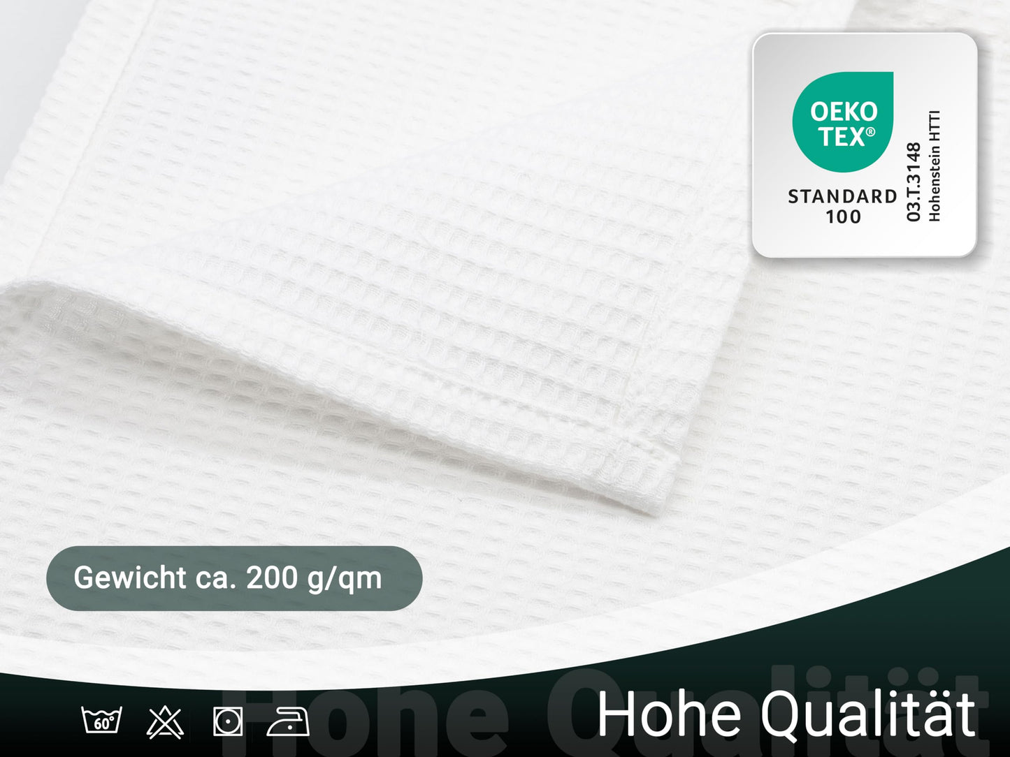 ZOLLNER cuddly blanket in 150x200 cm - 100% cotton - timeless waffle pattern - wrinkle-resistant and breathable couch blanket in white - washable up to 60°C - hotel linen quality - Oeko Tex® certified