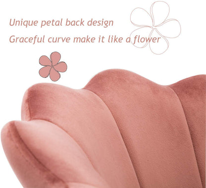 Wahson velvet office chair with wheels and adjustable height, suitable for bedroom/vanity desk. Available in pink.