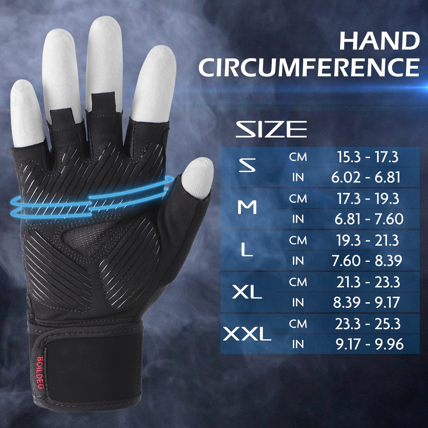 Boildeg Fitness Gloves, Workout Gloves, Weightlifting Gloves for Bodybuilding Crossfit, Women & Men