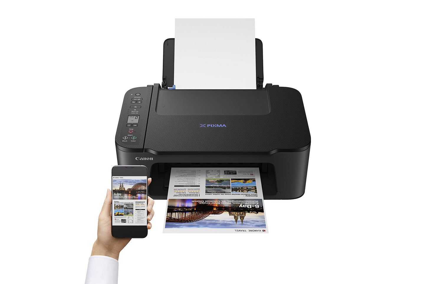 Canon Pixma TS3450 color inkjet printer multifunction device A4 (scanner, copier, printer, 4800 x 1200 DPI, LCD, WiFi, USB, Apple AirPrint, PIXMA Cloud Link, duplex printing), black, 1