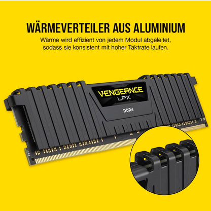 Corsair VENGEANCE LPX DDR4 RAM 32GB (2x16GB) 3200MHz CL16 Intel XMP 2.0 Computer Memory - Black (CMK32GX4M2E3200C16)