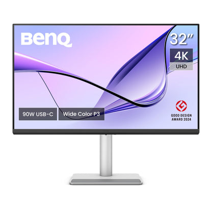 BenQ MA320U 32-inch 4K 3840x2160 monitor for MacBook Pro/Air, dual USB-C, 90W power delivery, Mac Color Match, USB hub, brightness and volume control on Mac, adjustable stand, P3 color space.