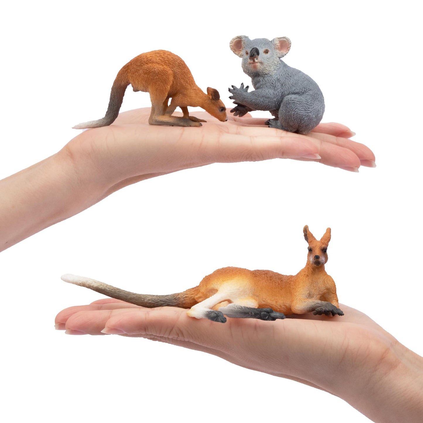 TOYMANY 7pcs Australian Wild Animals Figure Set, Safari Playset Jungle Animal Figures Kangaroo Koala Plastic Zoo Jungle Forest Toy for Play or Decoration.