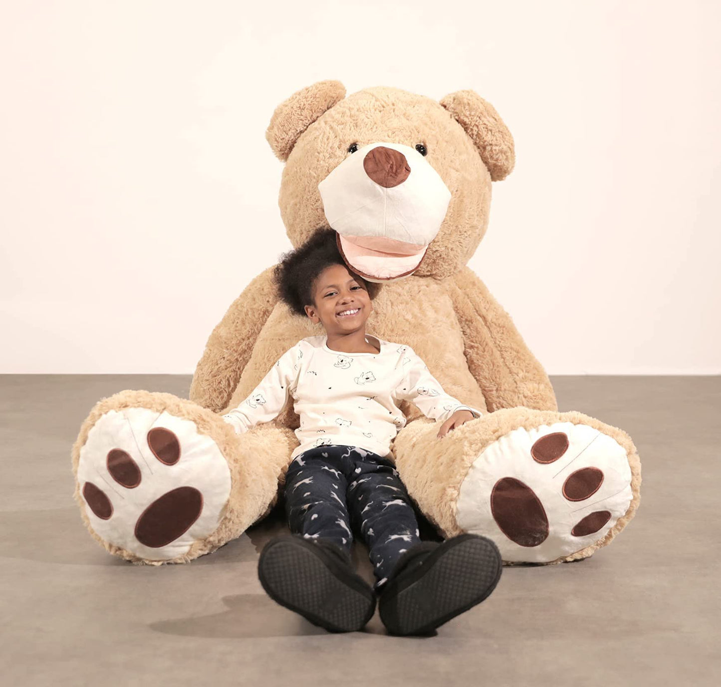 Bananair Giant Teddy Bear XXL, 100 to 340 cm - Cuddly and Fluffy, Insured Hugs - XXL Plush Toy, Birthdays, Room Decoration (Beige, 200 cm)