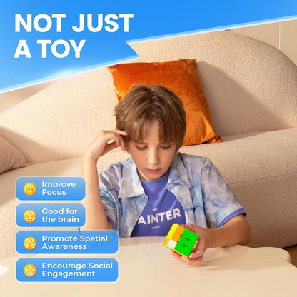 GAN 356M Magnetic 3x3 Speed Cube, Original with IPG & GES+, Stickerless Magic Cube, GAN Cube Classic Product - Ideal puzzle game for adults and children.