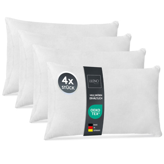 LILENO HOME 4 pack pillow filling 70x90 cm - 40°C washable inner cushion suitable for allergy sufferers - Polyester pillow insert for couch pillows, sofa pillows, throw pillows, and bed pillows.