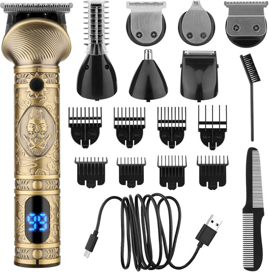 Professionelle Haarschneidemaschine für Herren. Präzisionstrimmer für Bart, Haare, Nasenhaare und Körperhaare. Inklusive T-förmigem Trimmer. Alles in einem!