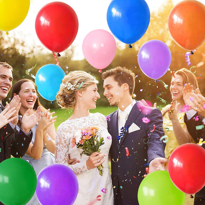 Balloons for Birthday [100 Pieces], 10 Colors Helium Balloons Vibrant 30cm(12 inch) Colored Latex Balloons for Kids Birthday Wedding Balloon Garland Graduation Baby Shower Party