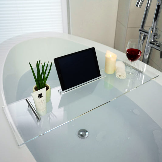 Novana bathtub tray [acrylic glass] | 73cm | bathtub shelf bathtub tray bathtub tray for bathing bathtub accessories tray decoration bathroom bathroom accessories - Choose size now!