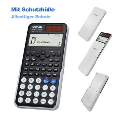 OSALO Scientific Calculator 417 Function 10+2 Digits Written Display Solar and Battery Calculator Protective Case for School Black (OS 991ES Plus 2nd Edition)