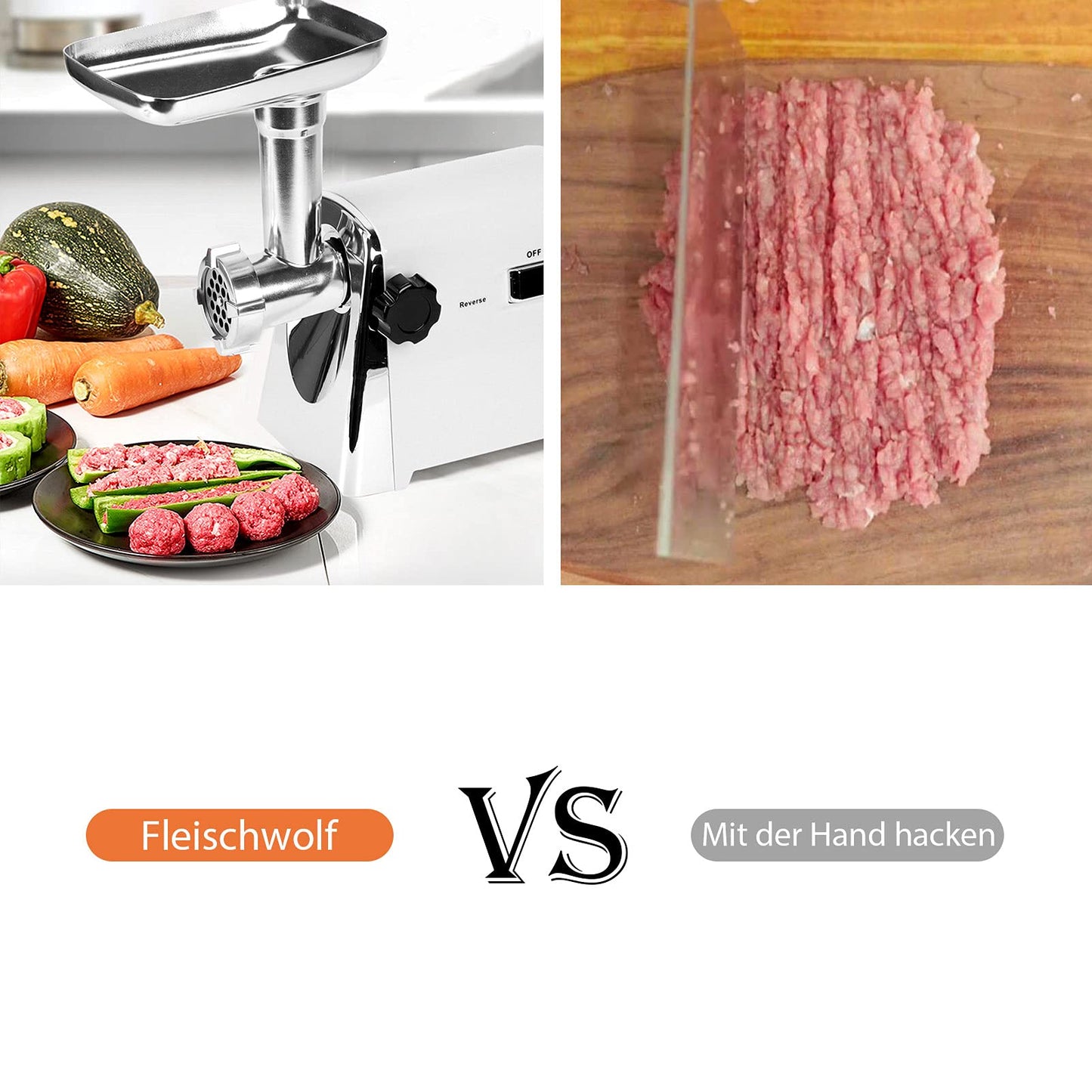 Trintion 2800W Electric Meat Grinder Sausage Machine Kitchen Appliance Chopped Multi Kitchen Appliance with 3 Stainless Steel Hole Discs for Home Kitchen