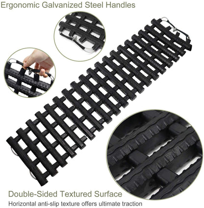 Jolitac 2 Piece Traction Aid Set Sand Mat Tracking Mat for Snow, Ice, or Mud 80 x 22 cm
