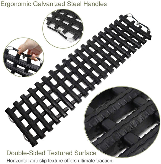 Jolitac 2 Piece Traction Aid Set Sand Mat Tracking Mat for Snow, Ice, or Mud 80 x 22 cm
