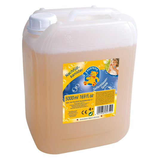 PUSTEFIX - 420869750 Refill canister I 5 l bubble solution I Colorful bubbles I Bubble fun for weddings, children's birthdays, summer parties I Colorful bubbles for kids & adults