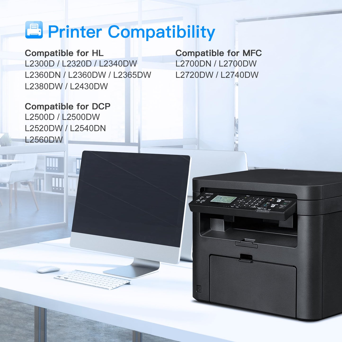 LxTek TN2320 toner compatible with Brother TN-2320 TN2320 TN-2310 for Brother MFC-L2700DW MFC-L2700DN MFC-L2720DW HL-L2340DW HL-L2300D DCP-L2520DW DCP-L2540DN MFC-L2740DW HL-L2360DN (2 Black)