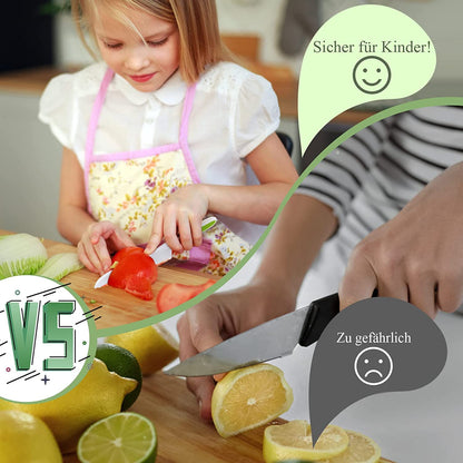 Children's Knife 16-piece children's kitchen knife set for cutting and cooking fruit or vegetables for toddlers, including wooden knife cutting board peeler children's scissors cookie cutters (fish)