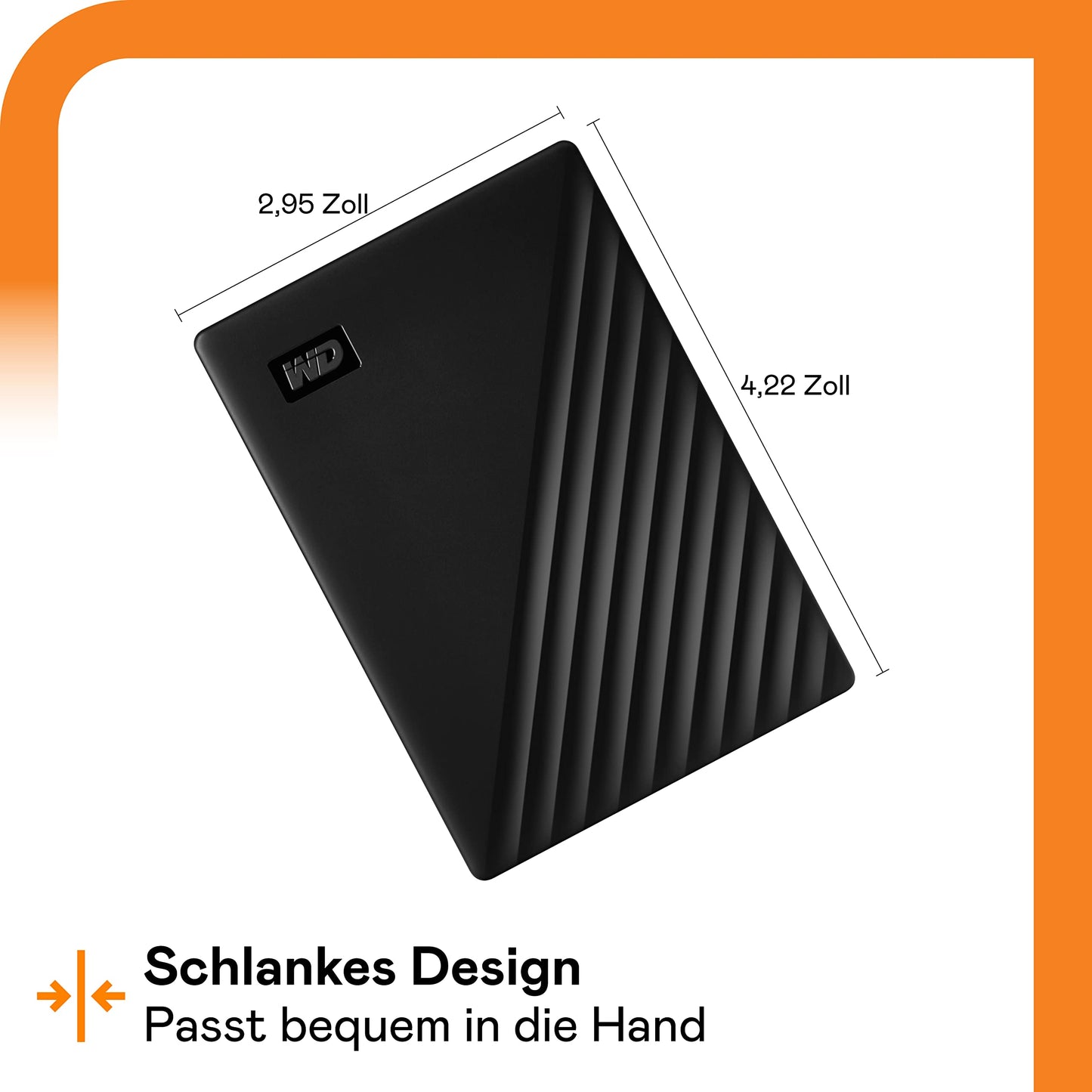 WD My Passport external hard drive 5 TB (portable storage, slim design, downloadable software, automatic backups, password protection) Black - also compatible with PC, Xbox, and PS4.