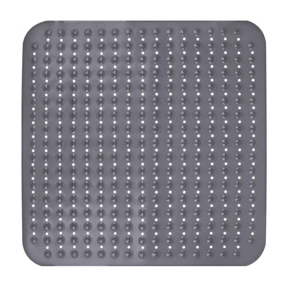 Leeko 80x80cm shower mats, non-slip bath mat with 285 suction cups and drainage holes, PVC material BPA free shower mat, mold-resistant, machine washable anti-slip bath mat (Grey)