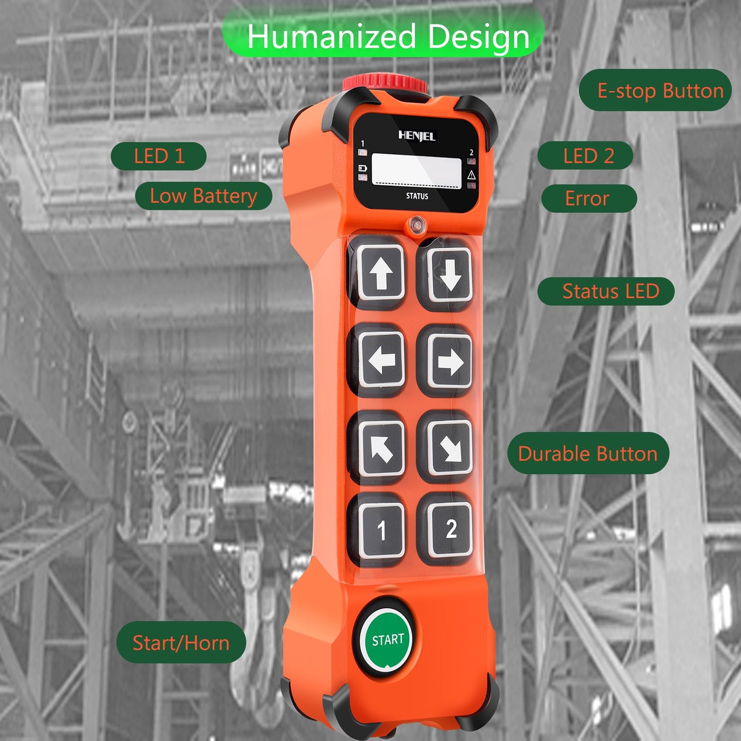 2 speed wireless crane remote control remote control 24-264V 24V 36V 220V 8 button transmitter receiver industrial radio remote control for overhead crane gantry crane electric hoist crane