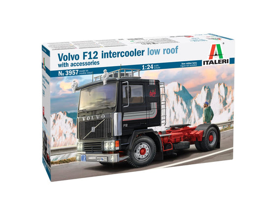 Italeri IT3957 3957S-1:24 Volvo F-12 Intercooler Low Roof-Modelmaking, Kit, Static model-making, Crafting, Hobby, Glueing, Plastic kit, Detailed, Unpainted, Multicolored