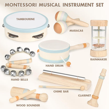 Musical instruments for kids, children's toys from 2 years, wooden toys, baby drum set, kids drum, percussion musical instruments, baby Montessori toys from 3 years.