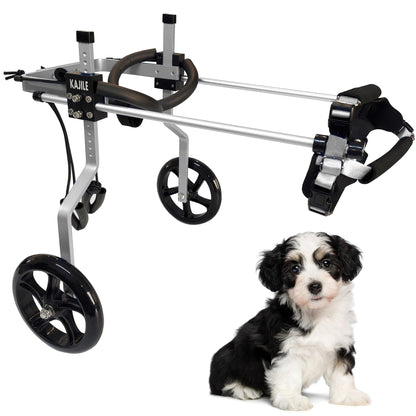 KAJILE Adjustable 2-Wheel Dog Wheelchair, XXS-1 size for rehabilitation of disabled dogs' hind legs, Suitable height 18-22 cm, Width 10-14 cm, Length 12-17 cm.
