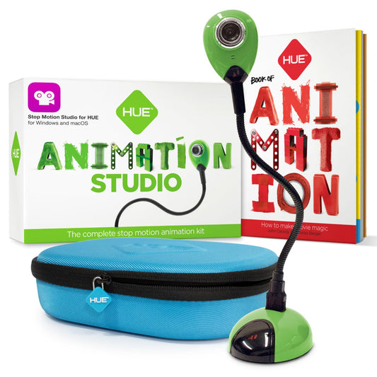 HUE Animation Studio: Complete Set Stop Motion Animation for Windows/macOS (Green Camera with Carrying Case)