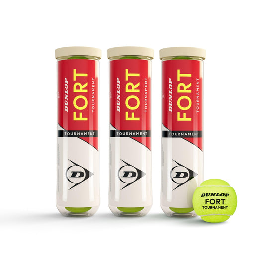 DUNLOP Tennis Ball Fort Tournament - for clay, hard court, and grass (pack of 3)