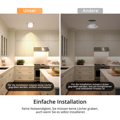 Temgin IP65 surface-mounted ceiling light in matte white, LED 12W 3000K warm white, aluminum ceiling spots, 230V Ø10cm mountable ceiling lamp for bathrooms.
