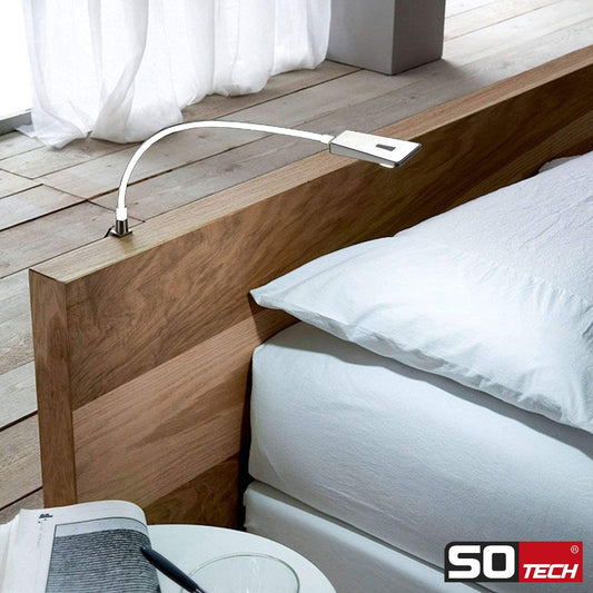 2 x SO-TECH® LED bed light Luminoso white incl. 1 x power supply flexible reading light swan neck light