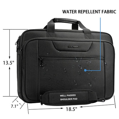 KROSER Laptop Bag XXL 18.5 Inch Shoulder Bags Business Briefcase Fits Up to 18 Inch Water-Resistant Messenger Bag Expandable Capacity for Travel/School/Men/Women-Black PRIME