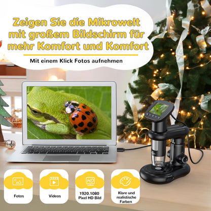 IMICHI microscopes for kids with LCD screen, 1000X magnification, clear image, unique insect viewer, portable digital microscope.