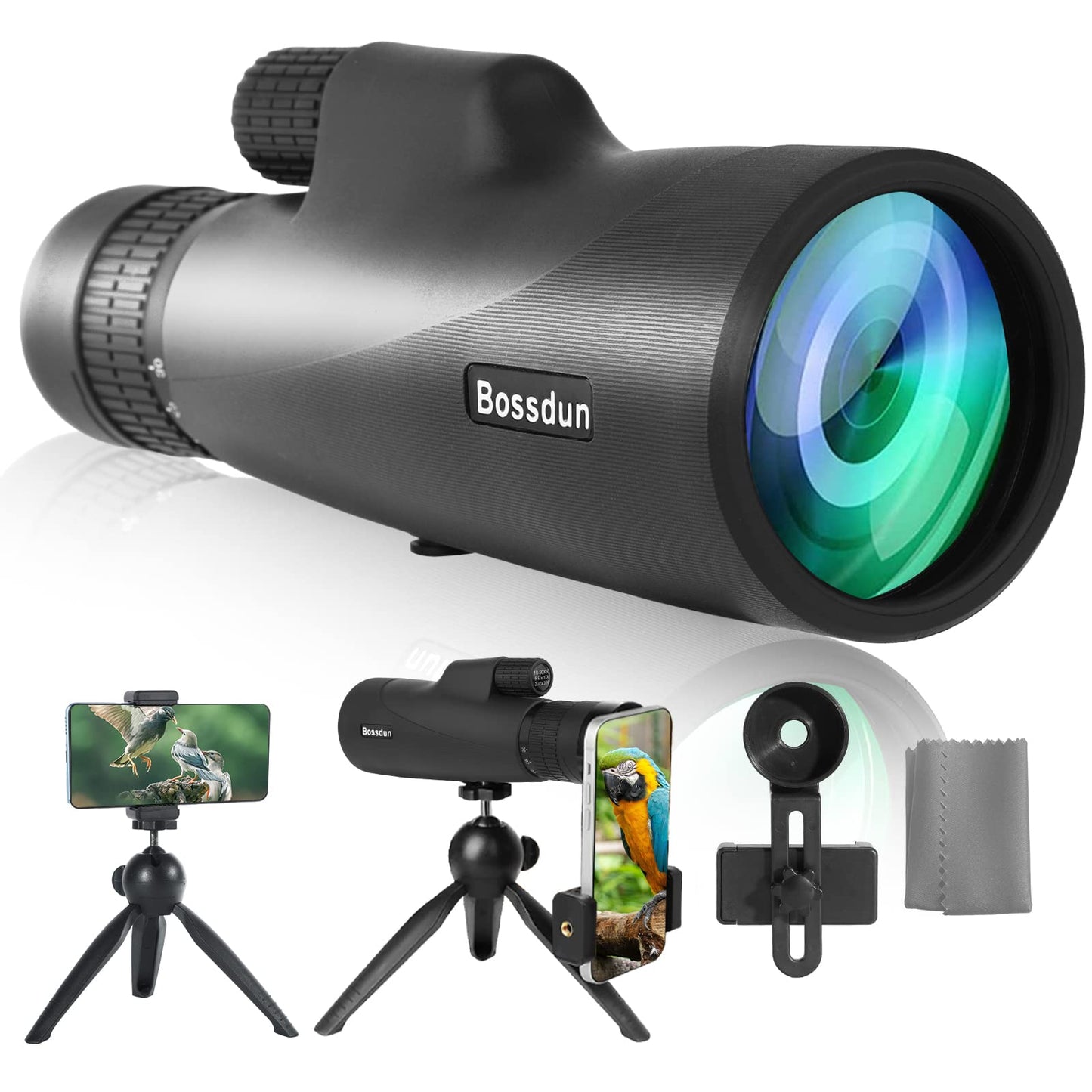 Monocular Telescope, 10-30X50 Zoom HD Monocular with IPX7 Waterproof Fogproof Shockproof, FMC BAK4 Prism Monocular Telescope High Power with Hand Strap Phone Adapter for Bird Watching Hunting Camping