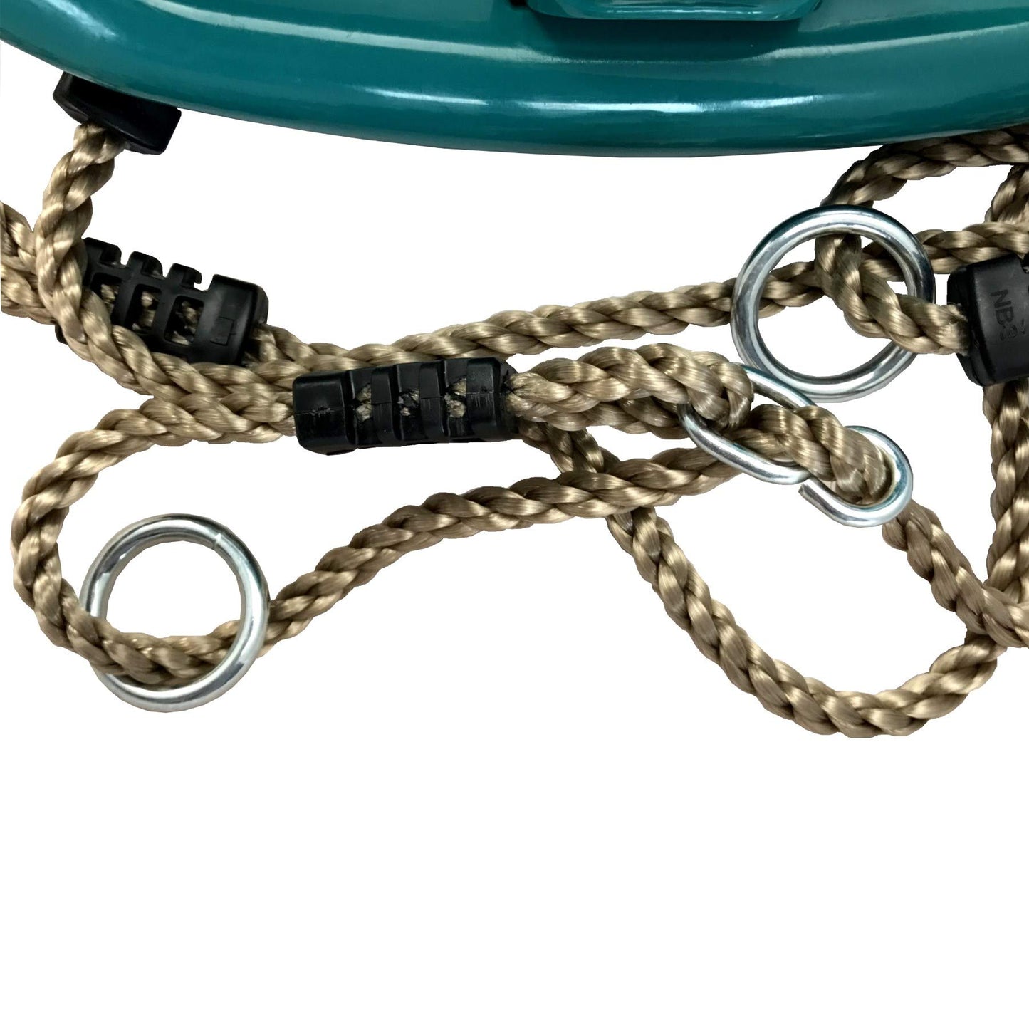 Baby swing seat with rope and attachment rings (turquoise)