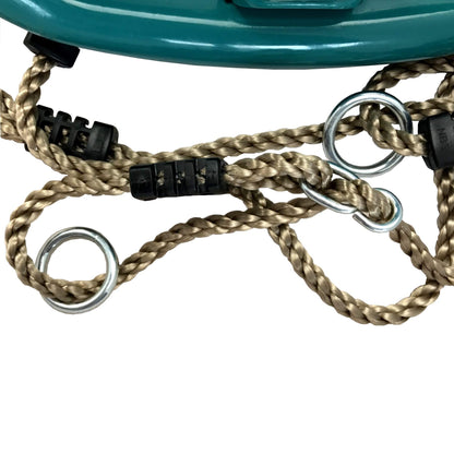 Baby swing seat with rope and attachment rings (turquoise)