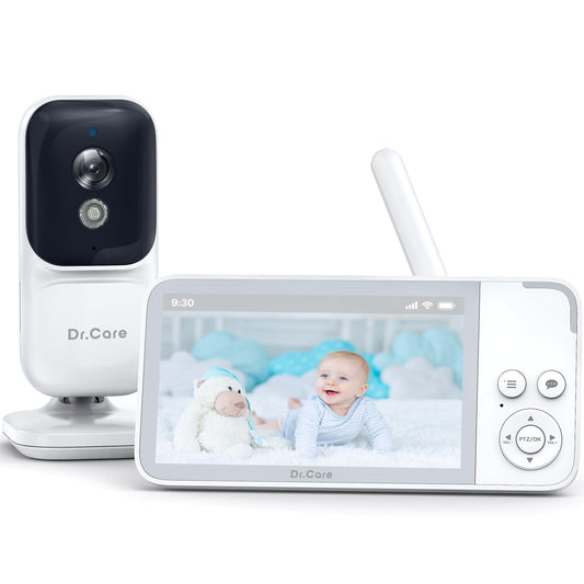 Dr.Care NeoView baby monitor with camera, 3.5" screen, video recording, 2-way audio, loop recording, night vision, VOX, temperature sensor, lullabies, no Wi-Fi, supports up to 128GB.