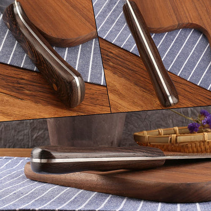 WILDMOK Hand-forged Butcher Knife 19.5cm Meat and Vegetable Cleaver made of Carbon Steel Full Tang Chef's Knife for Kitchen, Camping, and BBQ.