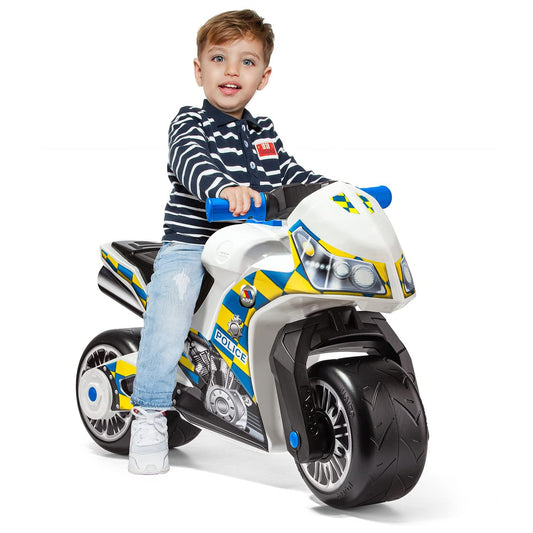 VERY | White Police Dirt Cross Scooter | Off-road scooter | Safe and sturdy children's toy | Promotes healthy child development | +18 months