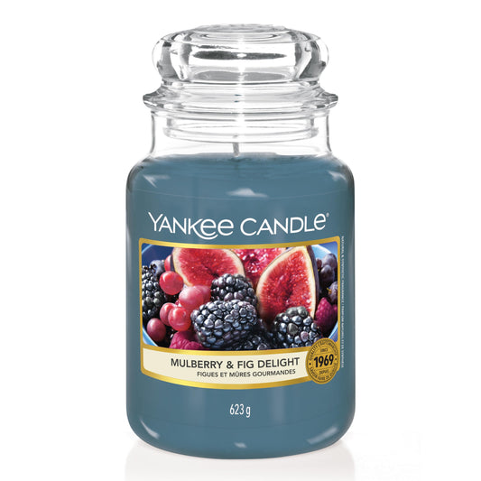 Yankee Candle large jar candle | Mulberry & Fig Delight scent | Long-lasting burn time up to 150 hours | Perfect for Mother's Day | Gifts for women