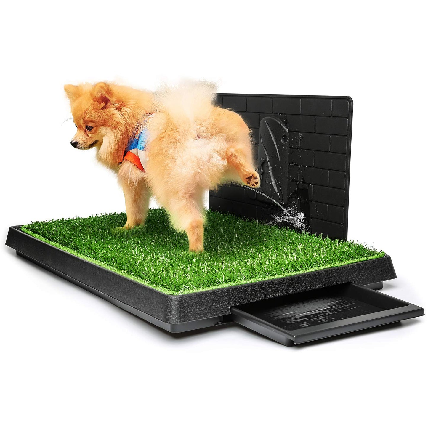 Hompet dog toilet with tray dog potty for small dogs lawn mat potty training pad with urine separator, indoor dog toilet balcony ideal puppy toilet for small big dogs (76x51cm)