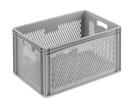 THE BOX FACTORY Euro container 600x400x320mm | Storage box | Plastic crates | Storage containers with handles | Sturdy stacking box | Euro box | Reusable container