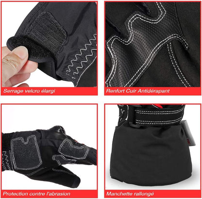 Motorcycle gloves, Warm motorcycle gloves, Winter touchscreen gloves, Gloves for men and women Waterproof, Windproof & Non-slip, multiple reinforcements and protectors for Motocross.