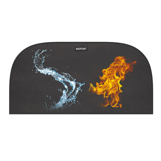 Fireproof Hearth Mat 100 x 50CM Half Round Spark Protection Plate Stove Area Fireplace Mat for Wood Stove Flame-retardant Carpets Stove Underlay Protective Mat for Fireplaces in Stove, Heaters