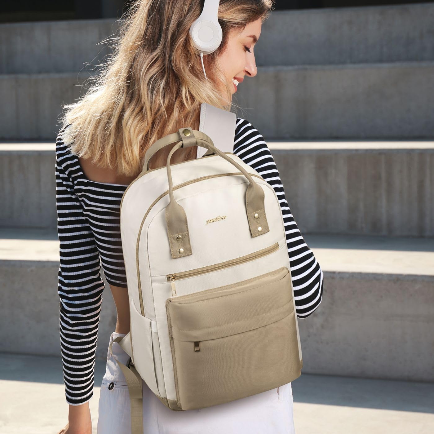 YAMTION Backpack Laptop Women 17.3 Inch, School Backpack Girls Teenager School Bag Women for School Uni Travel Study, Laptop Backpack Gifts for Educators Teachers Business